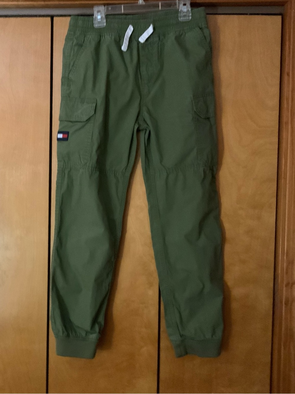 Tommy Hilfiger Olive Green Kids Cargo Joggers with Logo